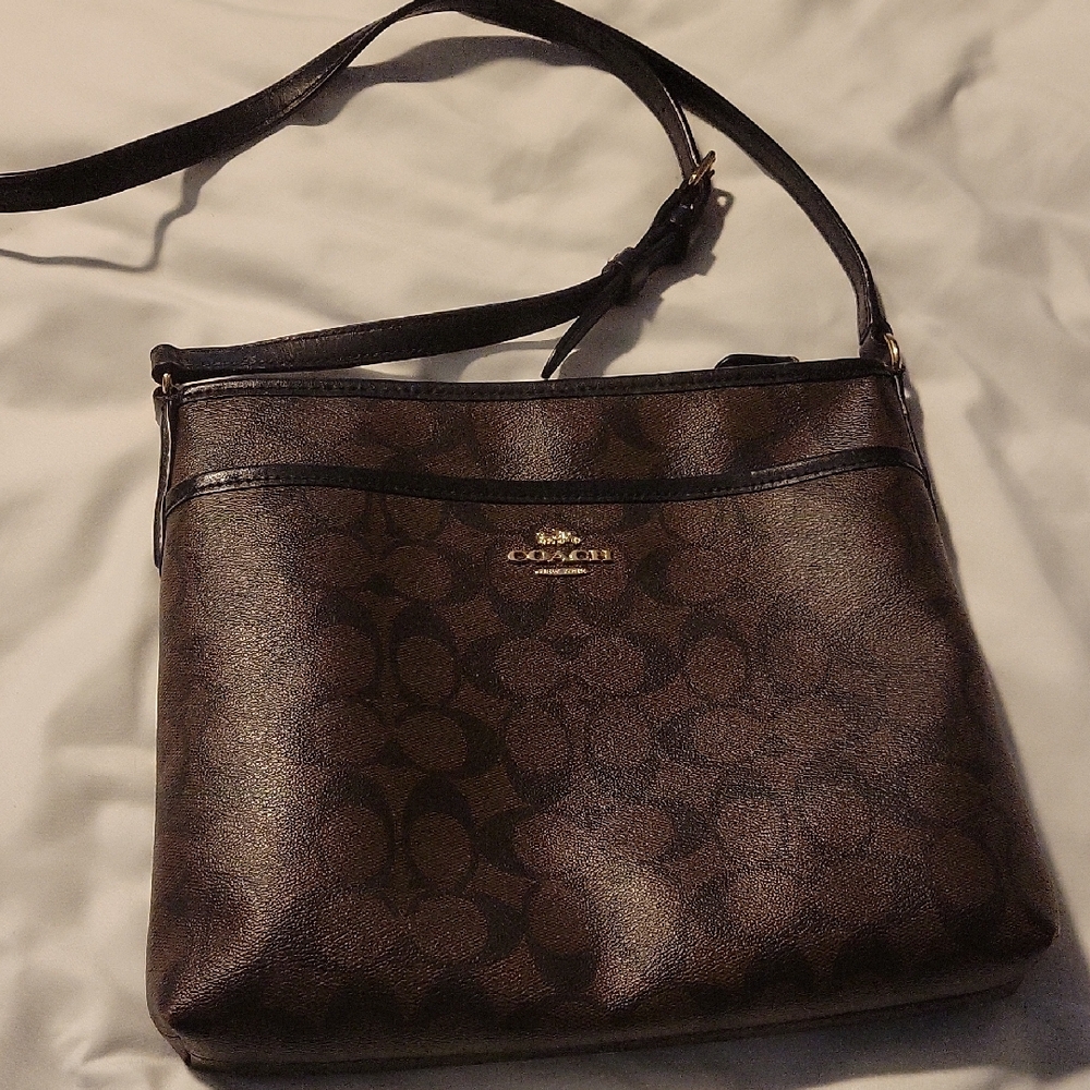 Coach Brown Crossbody Bag with Signature Monogram